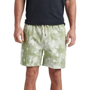 Junk Food Clothing Green & White Tie-Dye Festival Shorts in Color Sage
